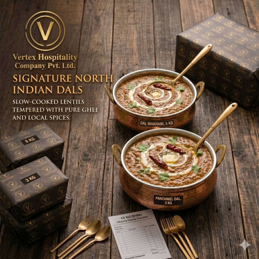 Slow-cooked lentils tempered with pure ghee and local spices at V-Kitchen.